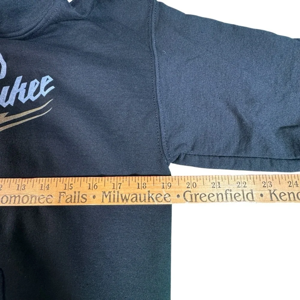 UW Milwaukee Hoodie Small Black Gildan Heavy Blend Pullover Sweatshirt